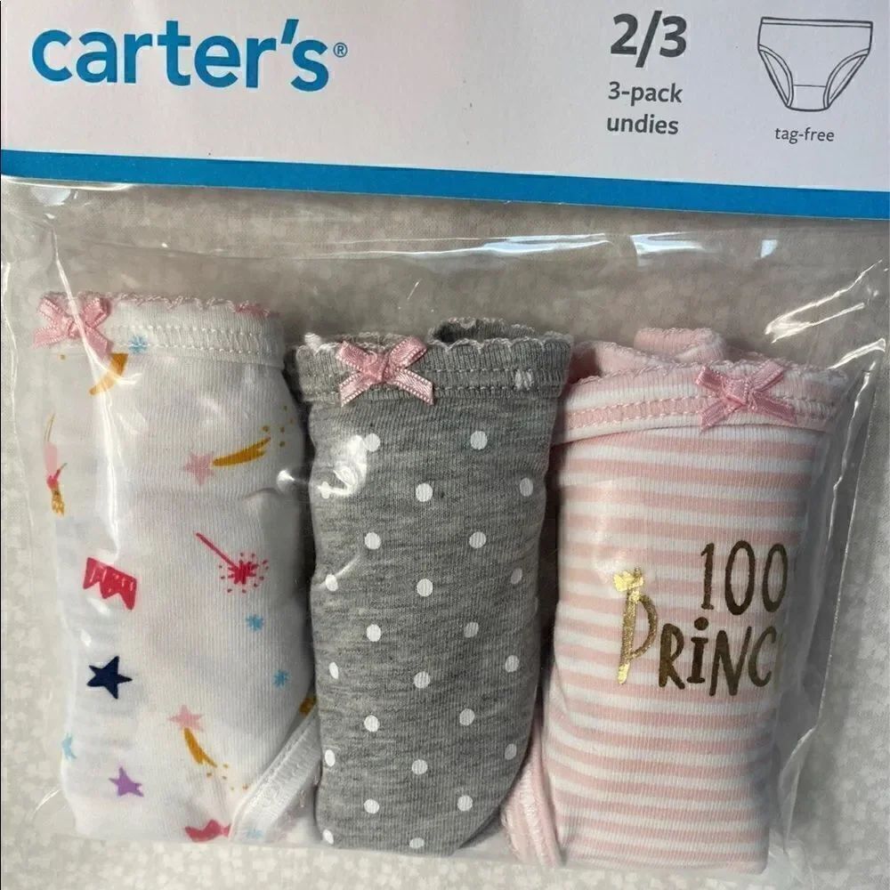Carter’s Little Girls 2/3 Three Pack Undies Tag Free